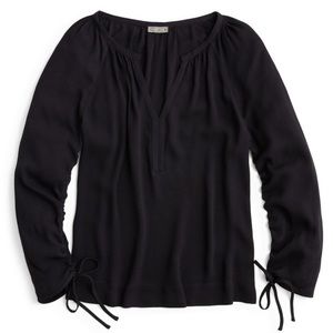 J.Crew Point Sur Drapey Open V-Neck Top